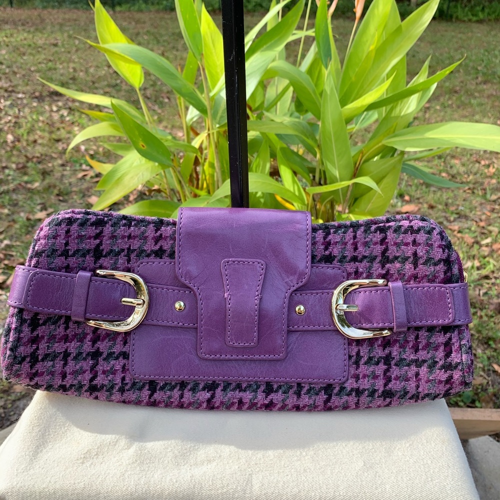 Purple Plaid Banana Republic Wool Clutch